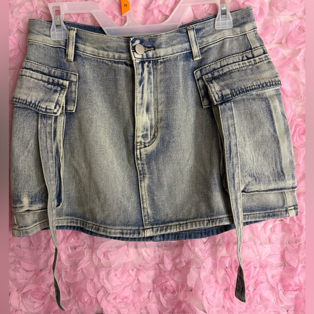 Denim mini skirt